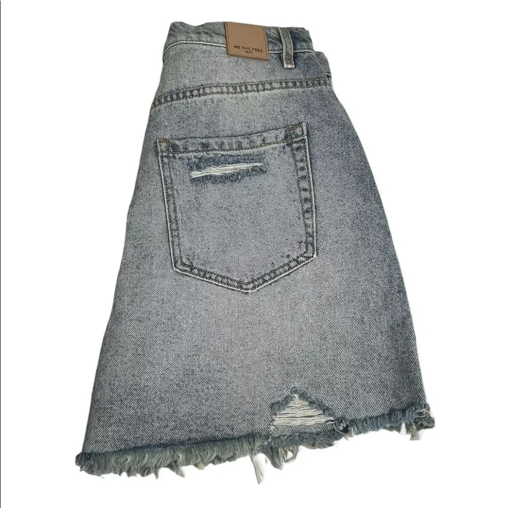 Free People Brea Cut Off Skirt Mile High Blue Women’s Size 29 NWT - Picture 9 of 14